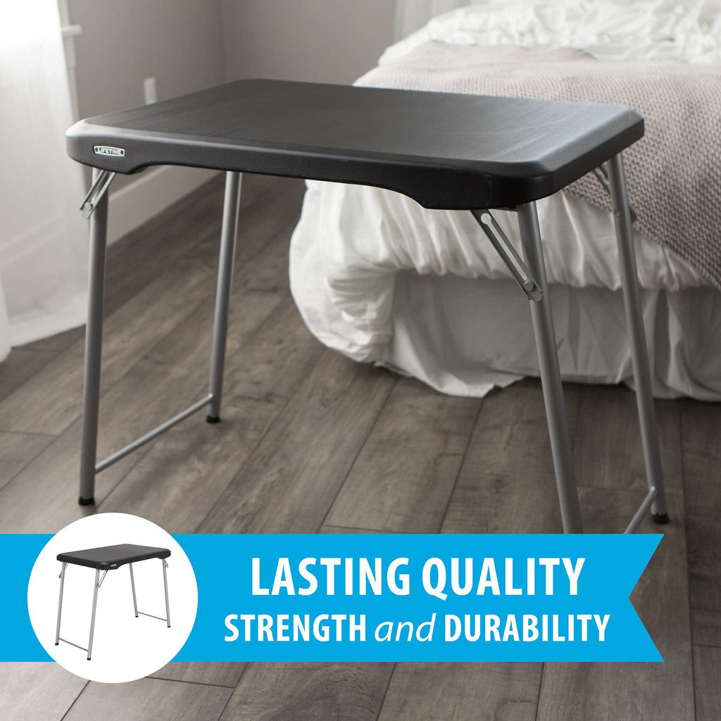 Black and Silver Compact Folding Table U16793