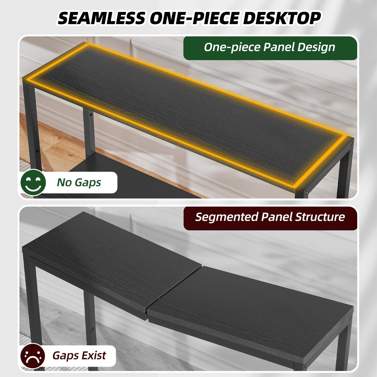 Black Narrow Console Table with Shelves G308101
