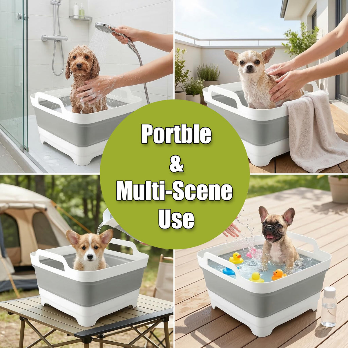 9L Collapsible Small Puppy Kitten Bath Tub H508