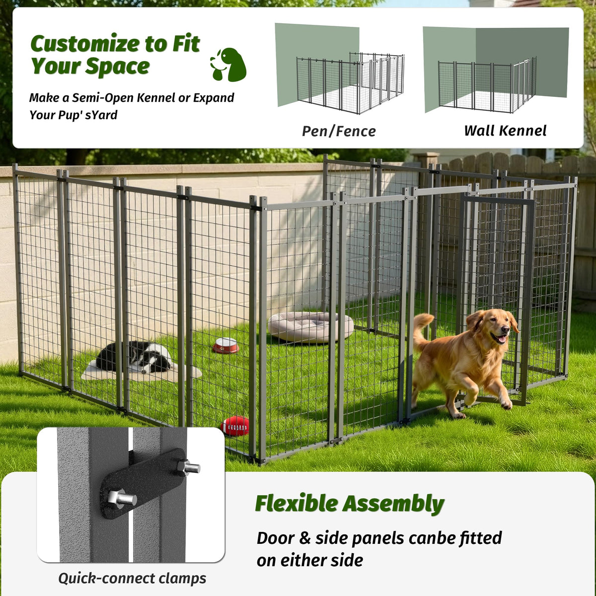 10x10 ft Heavy Duty Outdoor Dog Kennel K2649