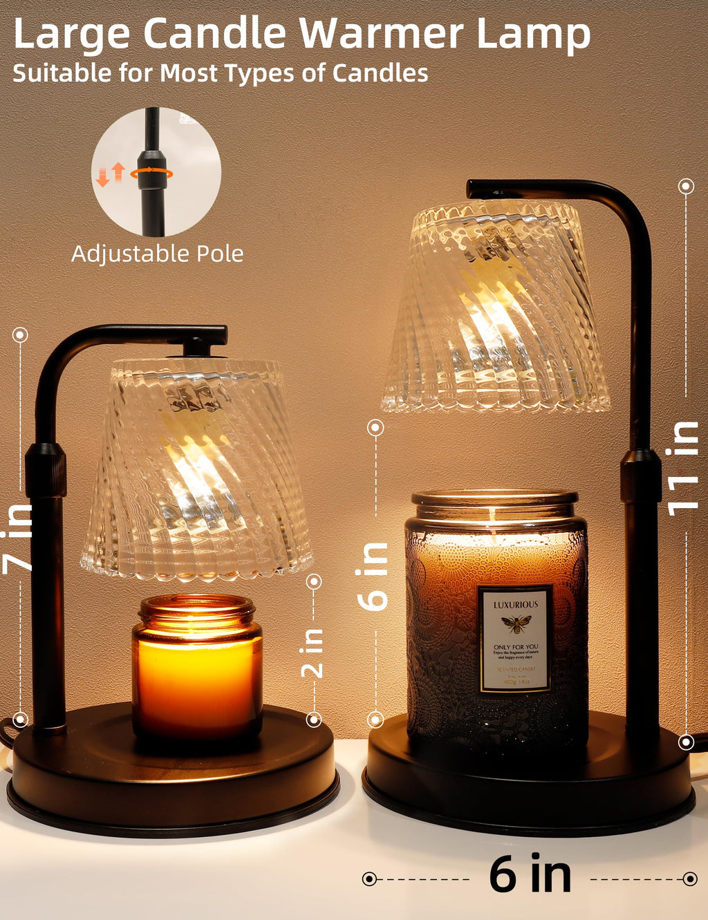 Candle Warmer Lamp with Timer Dimmable Y91906