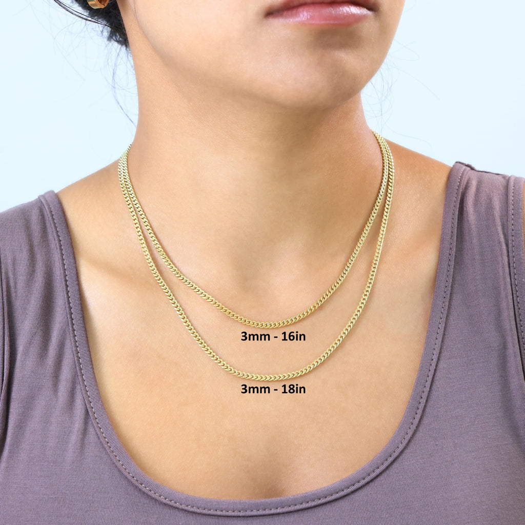 14k Yellow Gold Cuban Chain Necklace G527508