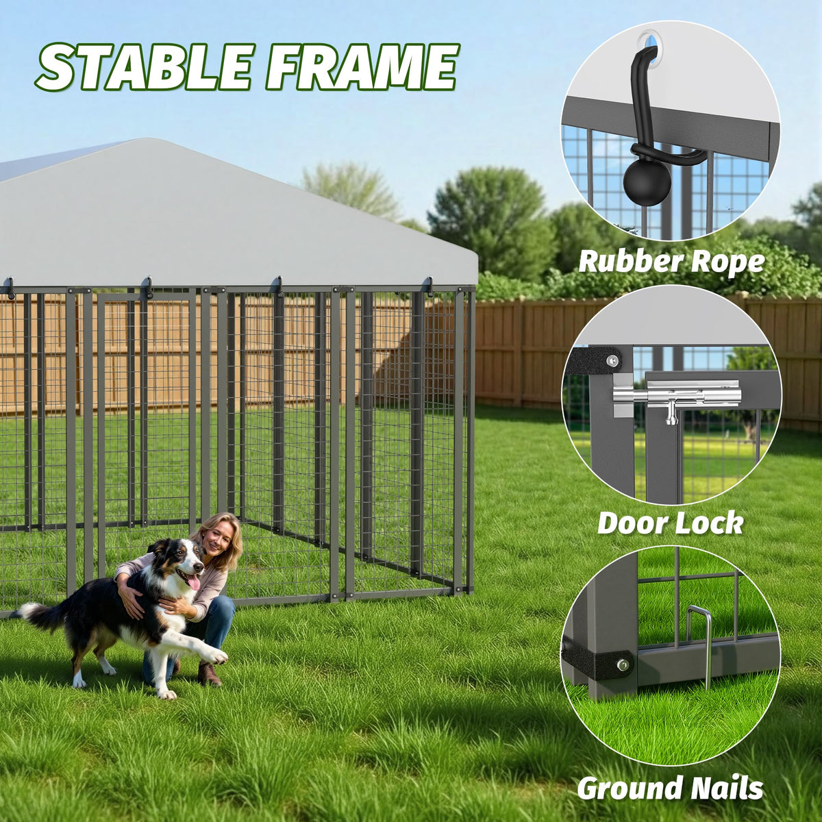 10x10 ft Heavy Duty Outdoor Dog Kennel K2649