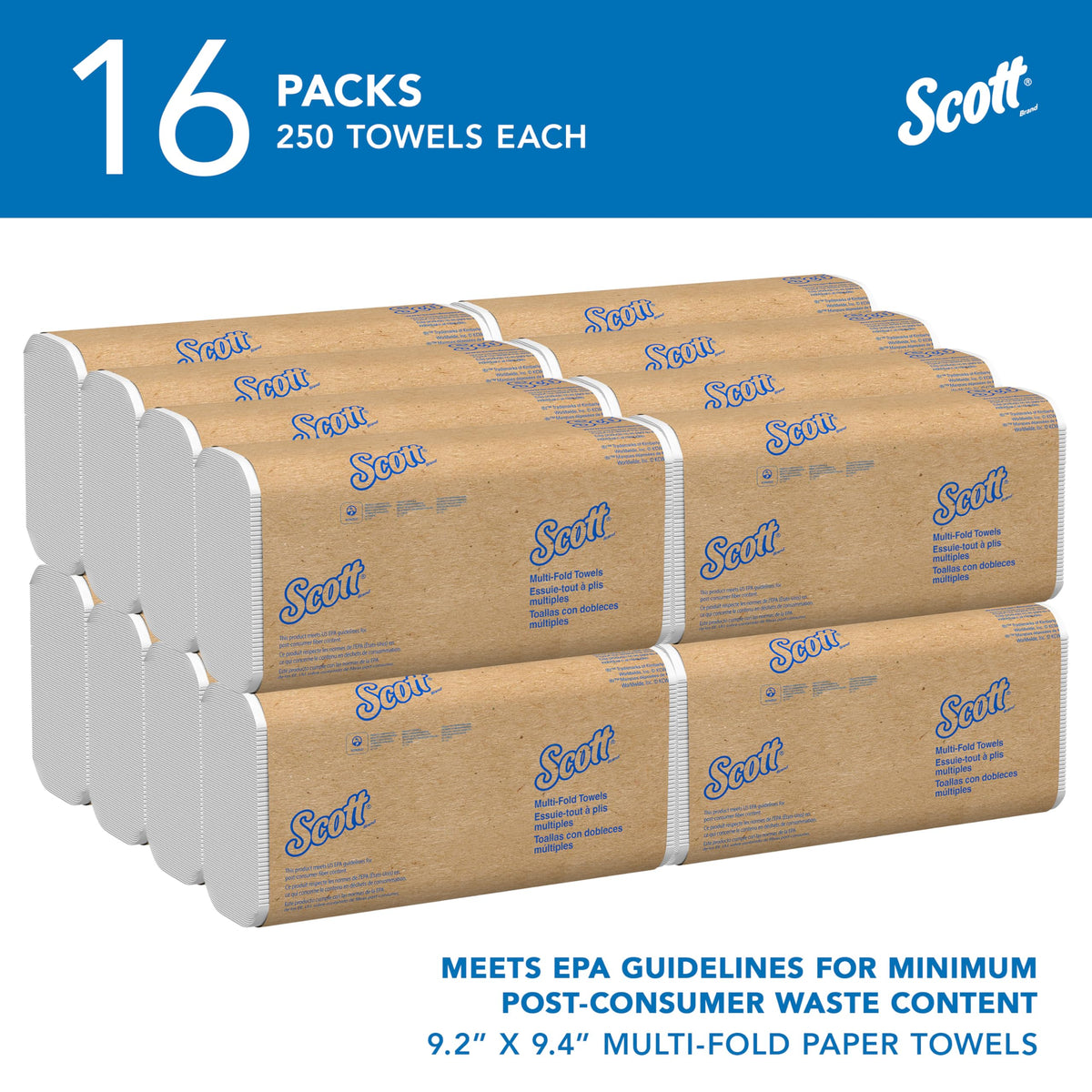 Multifold Paper Towels, 16 x 250 Sheets V778747