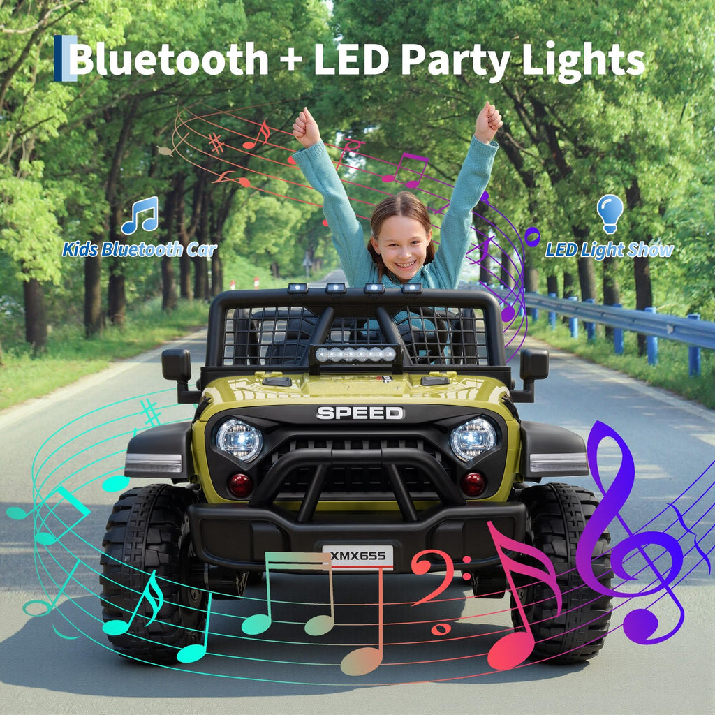 24V 2-Seater Kids Electric Truck with Parent Remote Control, Green B674321